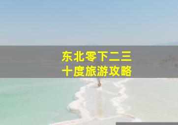 东北零下二三十度旅游攻略