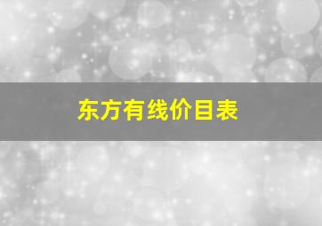 东方有线价目表