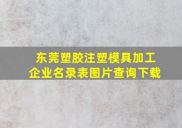 东莞塑胶注塑模具加工企业名录表图片查询下载