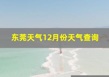 东莞天气12月份天气查询