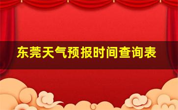 东莞天气预报时间查询表