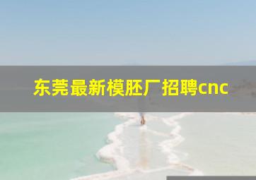 东莞最新模胚厂招聘cnc