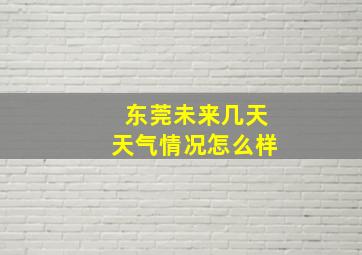 东莞未来几天天气情况怎么样