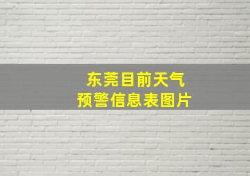 东莞目前天气预警信息表图片