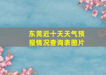 东莞近十天天气预报情况查询表图片