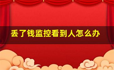 丢了钱监控看到人怎么办