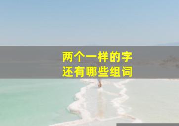 两个一样的字还有哪些组词