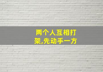 两个人互相打架,先动手一方