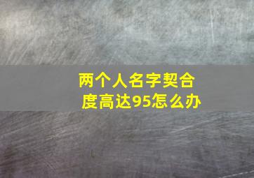 两个人名字契合度高达95怎么办