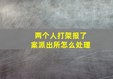 两个人打架报了案派出所怎么处理