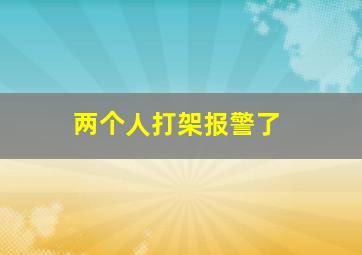 两个人打架报警了