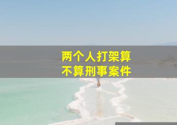 两个人打架算不算刑事案件