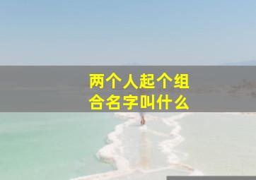 两个人起个组合名字叫什么