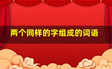 两个同样的字组成的词语