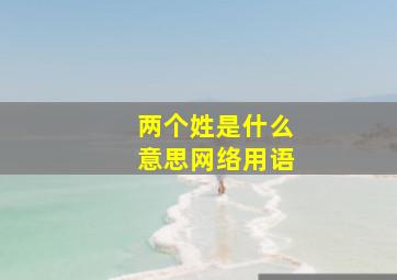 两个姓是什么意思网络用语