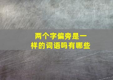 两个字偏旁是一样的词语吗有哪些