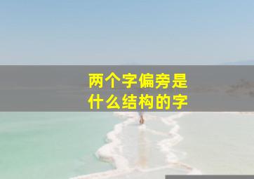 两个字偏旁是什么结构的字