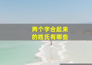 两个字合起来的姓氏有哪些