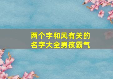 两个字和风有关的名字大全男孩霸气