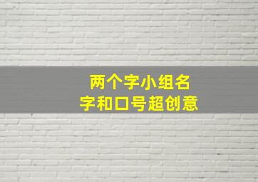 两个字小组名字和口号超创意