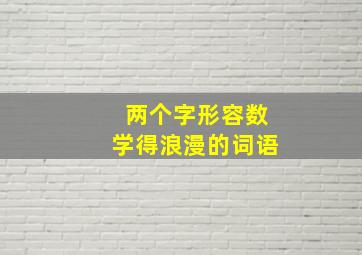 两个字形容数学得浪漫的词语