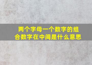 两个字母一个数字的组合数字在中间是什么意思