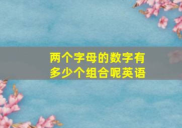 两个字母的数字有多少个组合呢英语