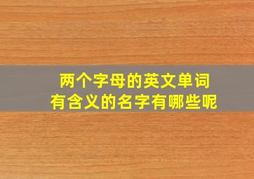 两个字母的英文单词有含义的名字有哪些呢