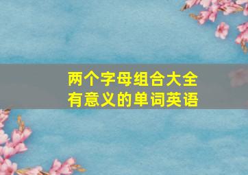 两个字母组合大全有意义的单词英语