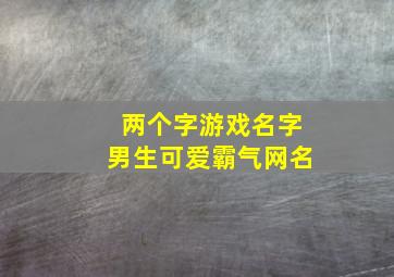 两个字游戏名字男生可爱霸气网名