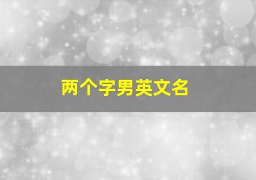 两个字男英文名