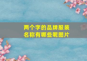 两个字的品牌服装名称有哪些呢图片