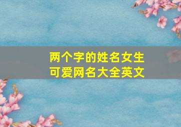 两个字的姓名女生可爱网名大全英文