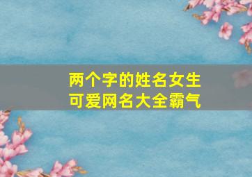 两个字的姓名女生可爱网名大全霸气