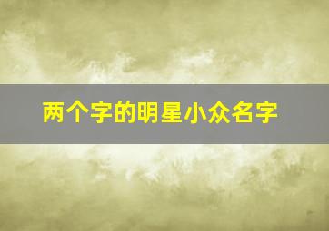 两个字的明星小众名字