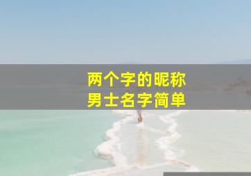 两个字的昵称男士名字简单