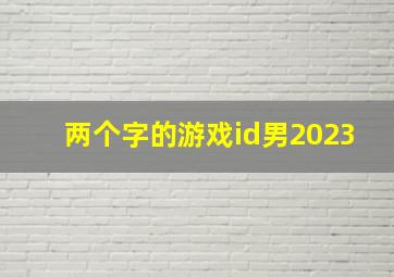 两个字的游戏id男2023