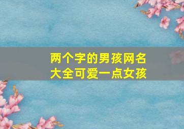 两个字的男孩网名大全可爱一点女孩