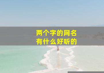 两个字的网名有什么好听的