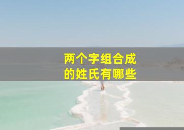 两个字组合成的姓氏有哪些