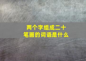 两个字组成二十笔画的词语是什么