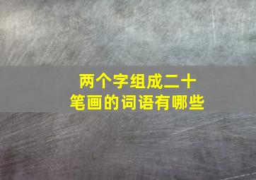 两个字组成二十笔画的词语有哪些