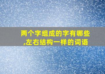 两个字组成的字有哪些,左右结构一样的词语