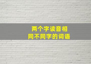 两个字读音相同不同字的词语