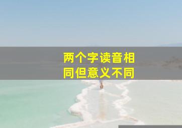 两个字读音相同但意义不同