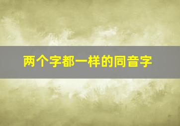 两个字都一样的同音字