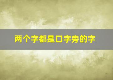 两个字都是口字旁的字