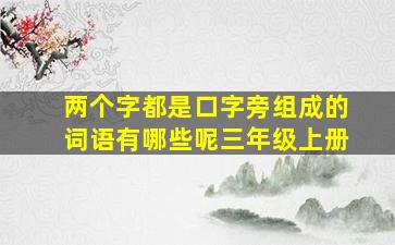 两个字都是口字旁组成的词语有哪些呢三年级上册