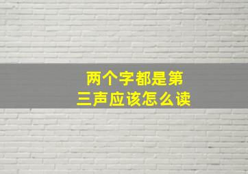 两个字都是第三声应该怎么读