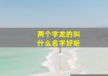 两个字龙的叫什么名字好听